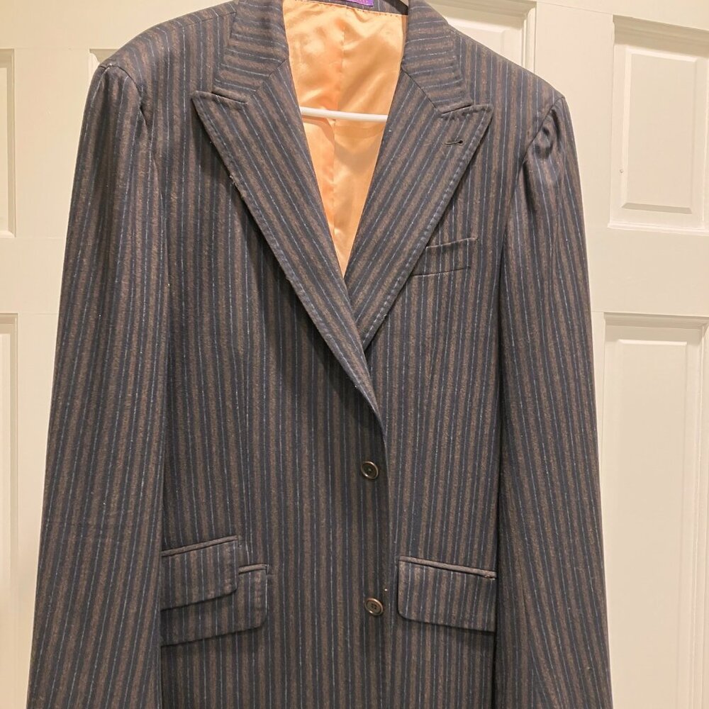 Kuhlman navy/brown striped suit - jacket and pants